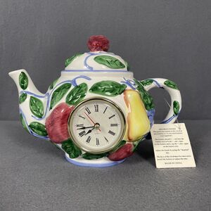 Baum Bros Teapot Style Eyes Whimsical Cottagecore Kitschy Fairy Tale Clock